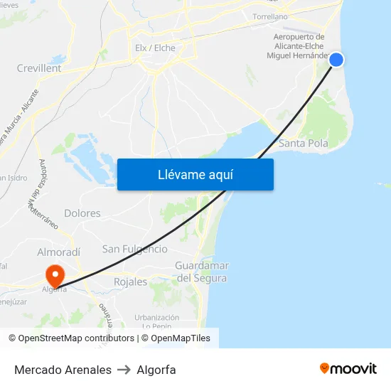 Mercado Arenales to Algorfa map