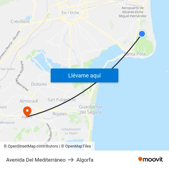 Avenida Del Mediterráneo to Algorfa map