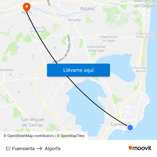 C/ Fuensanta to Algorfa map