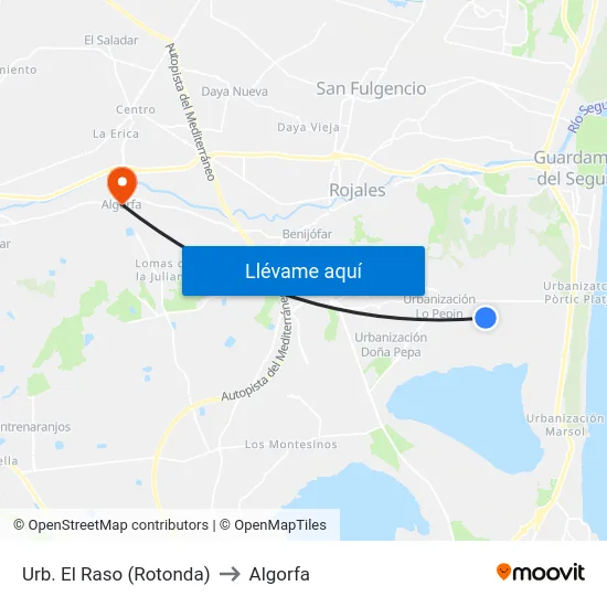 Urb. El Raso (Rotonda) to Algorfa map