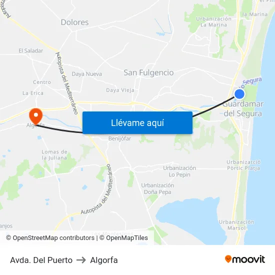 Avda. Del Puerto to Algorfa map