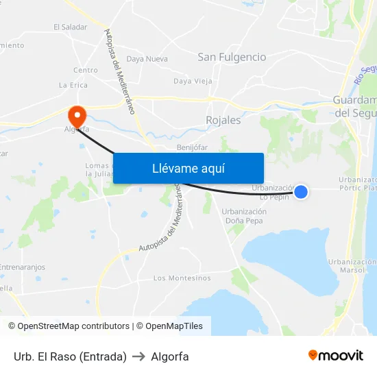 Urb. El Raso (Entrada) to Algorfa map