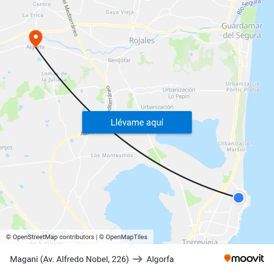 Magani (Av. Alfredo Nobel, 226) to Algorfa map