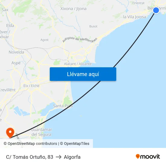 C/ Tomás Ortuño, 83 to Algorfa map