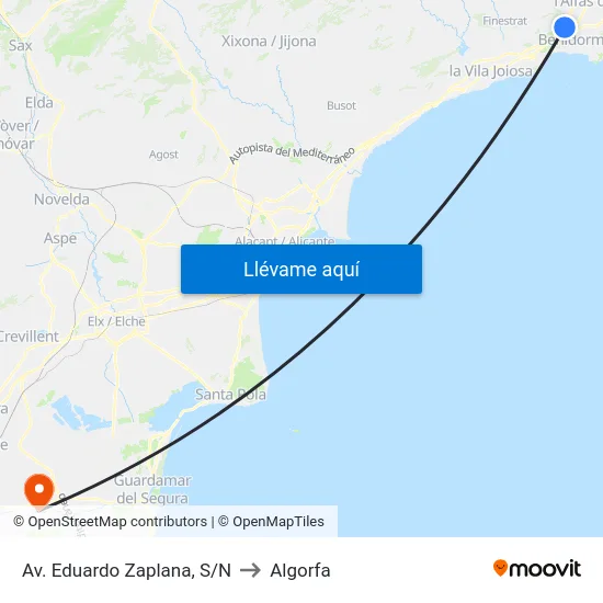 Av. Eduardo Zaplana, S/N to Algorfa map