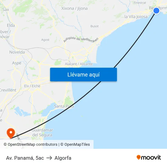 Av. Panamá, 5ac to Algorfa map