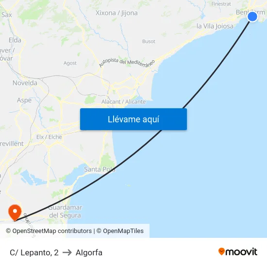 C/ Lepanto, 2 to Algorfa map