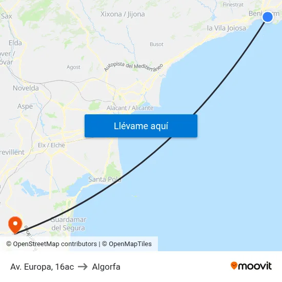 Av. Europa, 16ac to Algorfa map