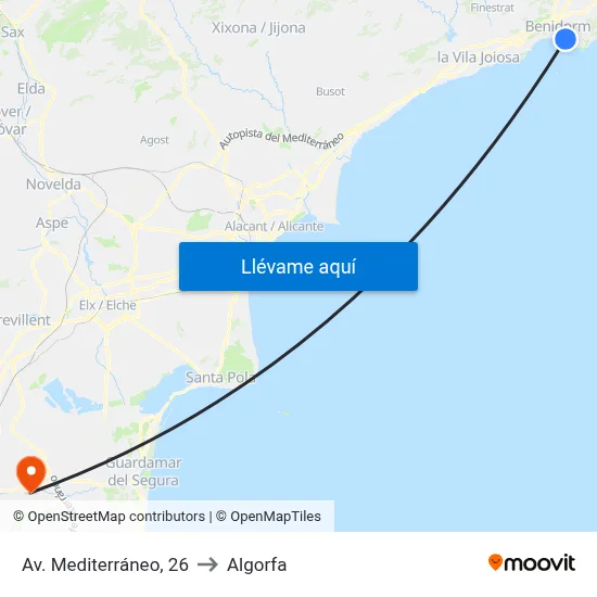 Av. Mediterráneo, 26 to Algorfa map