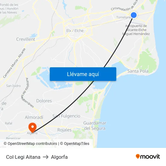 Col·Legi Aitana to Algorfa map
