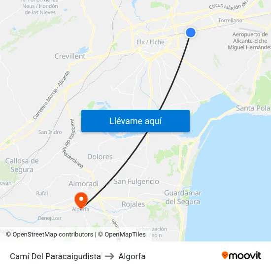 Camí Del Paracaigudista to Algorfa map