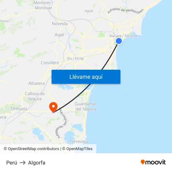 Perú to Algorfa map