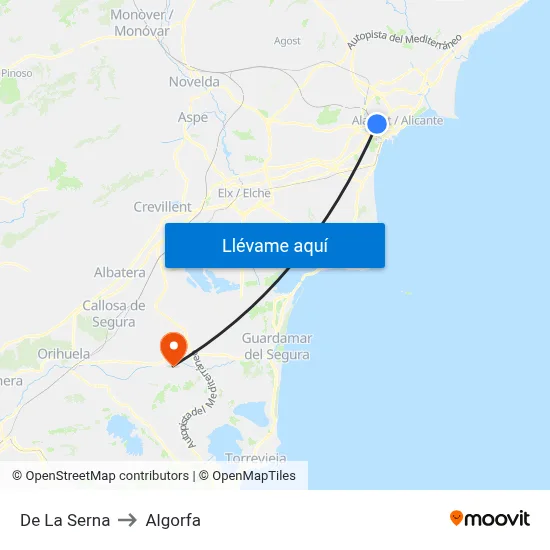 De La Serna to Algorfa map