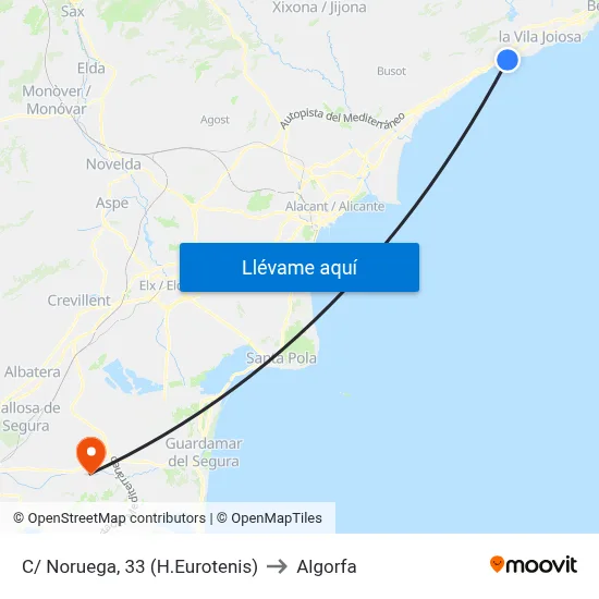 C/ Noruega, 33 (H.Eurotenis) to Algorfa map