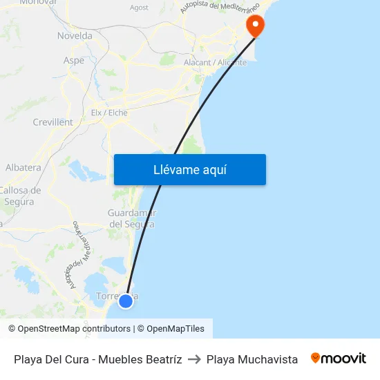 Playa Del Cura - Muebles Beatríz to Playa Muchavista map
