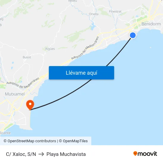 C/ Xaloc, S/N to Playa Muchavista map