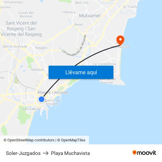 Soler-Juzgados to Playa Muchavista map