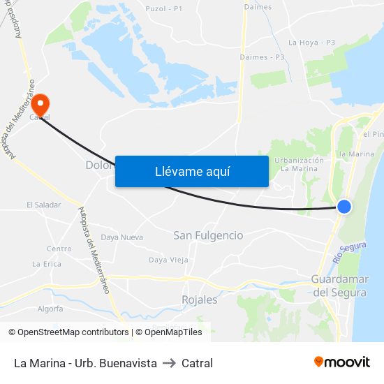 La Marina - Urb. Buenavista to Catral map