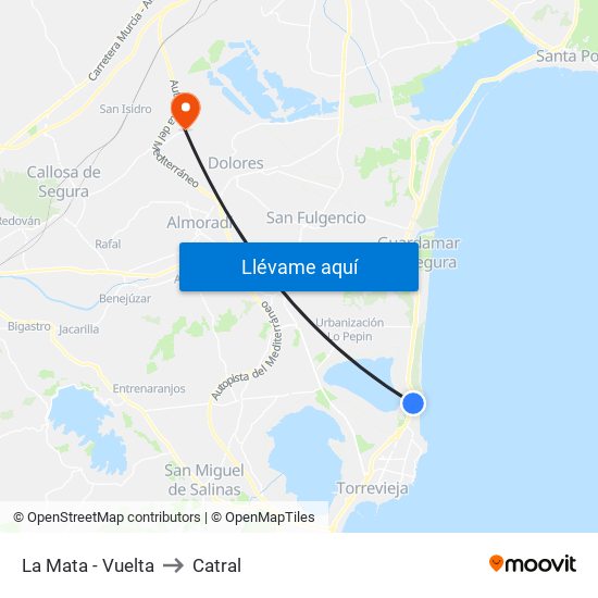 La Mata - Vuelta to Catral map