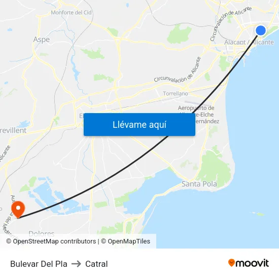Bulevar Del Pla to Catral map