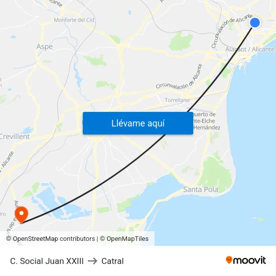 C. Social Juan XXIII to Catral map