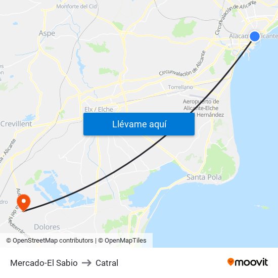 Mercado-El Sabio to Catral map