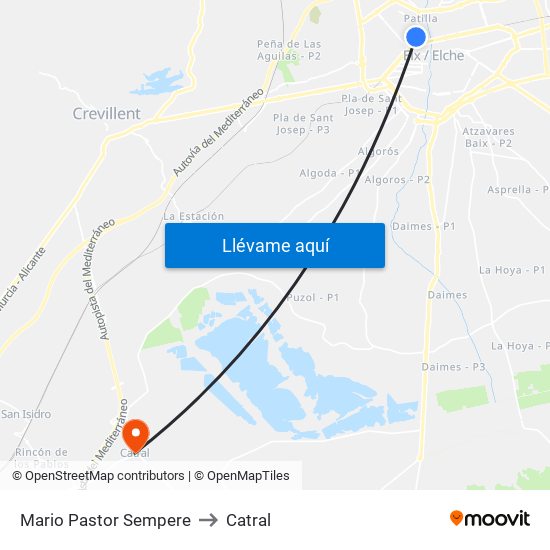 Mario Pastor Sempere to Catral map