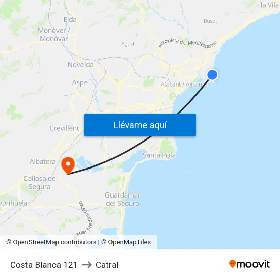 Costa Blanca 121 to Catral map