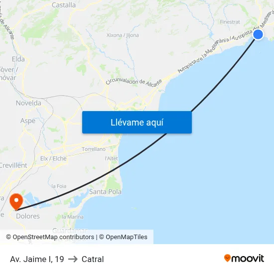 Av. Jaime I, 19 to Catral map