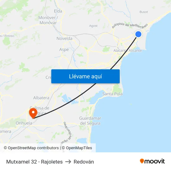 Mutxamel 32 - Rajoletes to Redován map