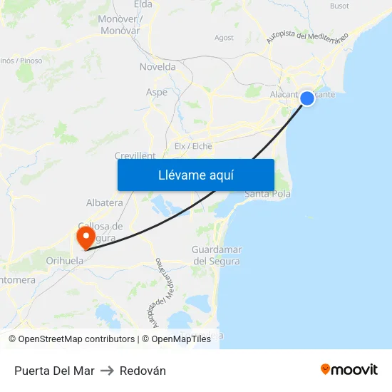 Puerta Del Mar to Redován map