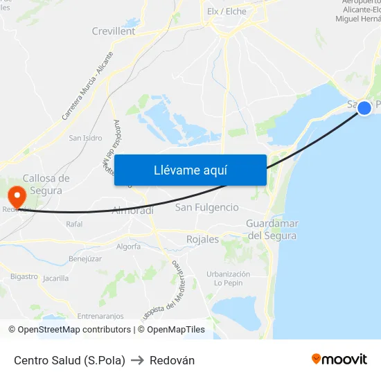 Centro Salud (S.Pola) to Redován map