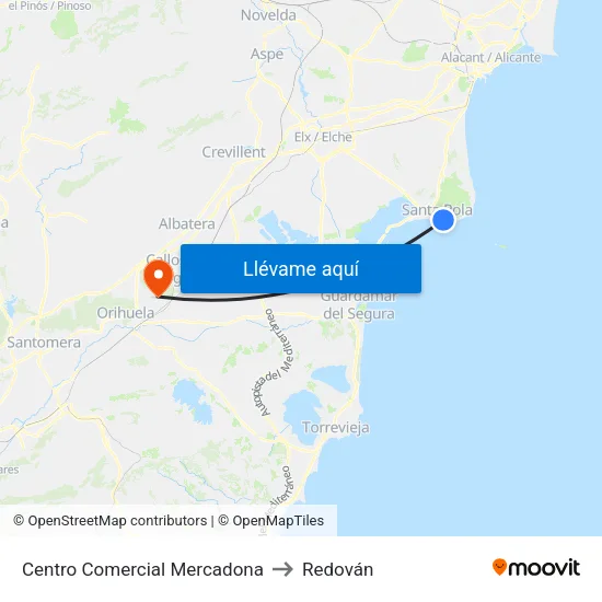 Centro Comercial Mercadona to Redován map
