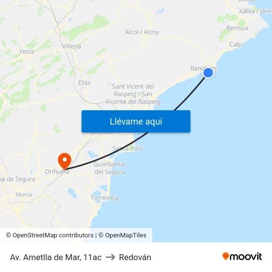 Av. Ametlla de Mar, 11ac to Redován map