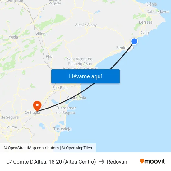 C/ Comte D'Altea, 18-20 (Altea Centro) to Redován map