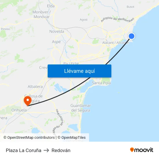 Plaza La Coruña to Redován map
