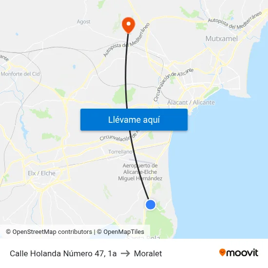 Calle Holanda Número 47, 1a to Moralet map