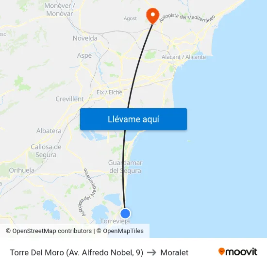 Torre Del Moro (Av. Alfredo Nobel, 9) to Moralet map