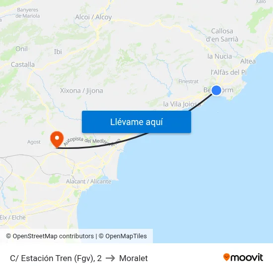 C/ Estación Tren (Fgv), 2 to Moralet map