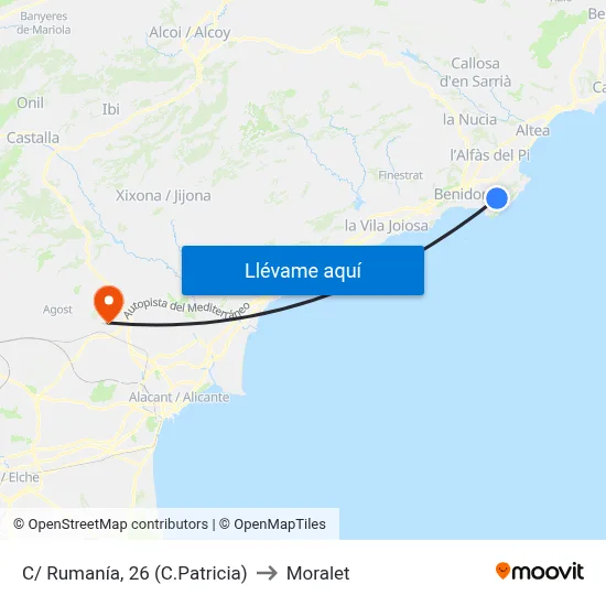 C/ Rumanía, 26 (C.Patricia) to Moralet map