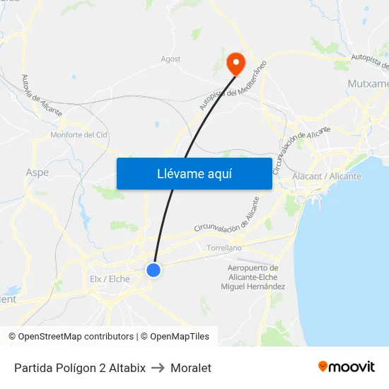 Partida Polígon 2 Altabix to Moralet map