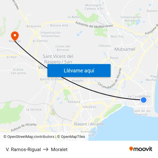 V. Ramos-Rigual to Moralet map