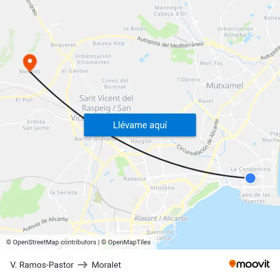 V. Ramos-Pastor to Moralet map