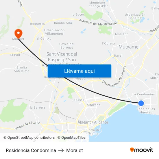 Residencia Condomina to Moralet map