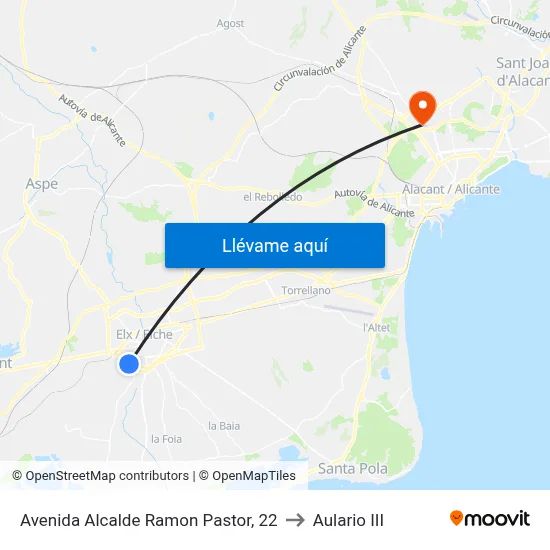 Avenida Alcalde Ramon Pastor, 22 to Aulario III map