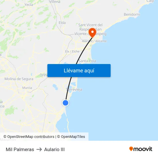 Mil Palmeras to Aulario III map
