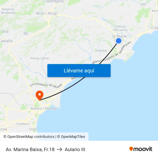 Av. Marina Baixa, Fr.18 to Aulario III map