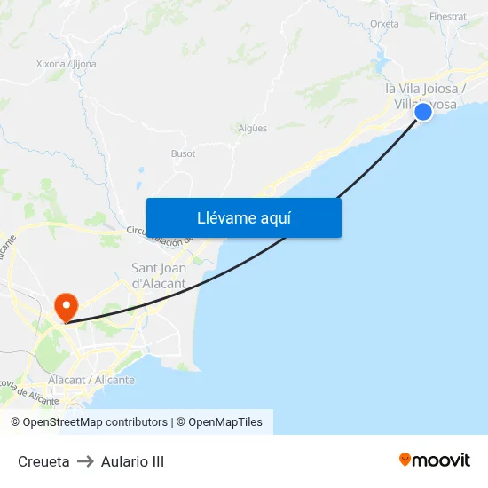 Creueta to Aulario III map
