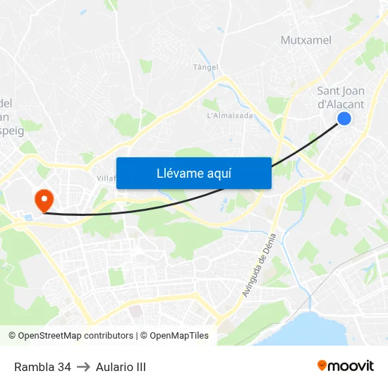Rambla 34 to Aulario III map