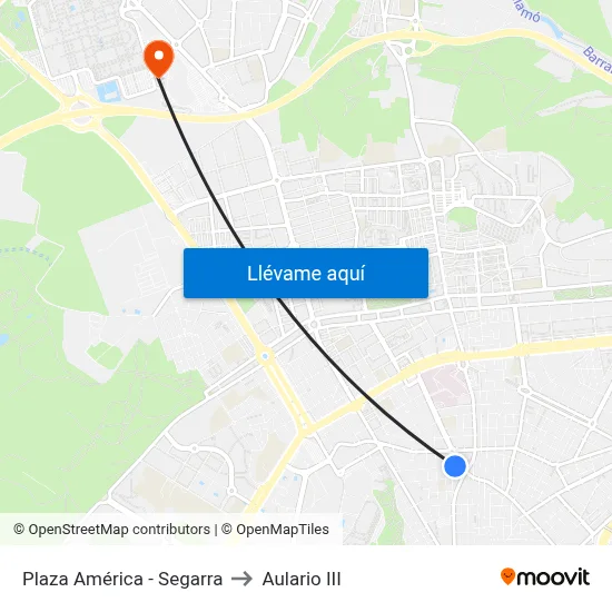 Plaza América - Segarra to Aulario III map
